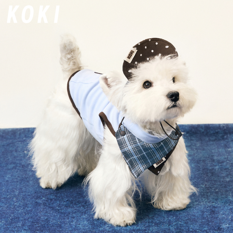 Koki Pet Autumn and Winter Base Layer Vest Sleeveless Bib with Hood Skin-Friendly Home Self-Heating Dirt-Resistant for Small and Medium-Sized Dogs