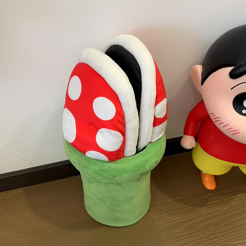 Super Mario Piranha Slippers Indoor Home Warm Creative Cute Cartoon Mushroom Cotton Shoes Storage Bucket Cover