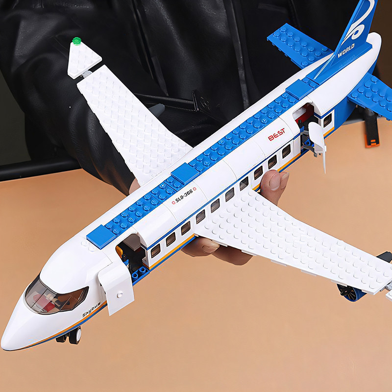 Le2026 Large Building Blocks Passenger Aircraft Civil Aviation Boeing Large Airplane Model Assembly Airbus Aviation Boy A380