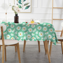 Chinese style tpu cotton linen food tablecloth waterproof anti-hot and oil-free tea table rectangular Daisy environmental protection