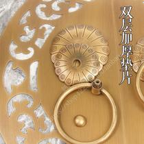 Ring pull classical door courtyard wooden door copper handle door handle pure copper simple new Chinese style door lock garden ring Chinese style