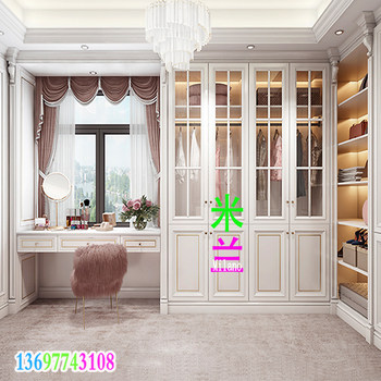 American-style pure solid wood wardrobe, modern light luxury, european-style log integral storage cabinet, mortise and tenon whole house furniture, high-end customization