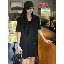 Fat girl 2-300 pounds plus size mid-length slim and high-end western style suit jacket summer womens top