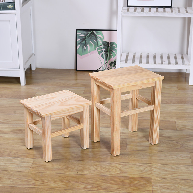 Pine Wood Stools Solid Wood Small Stools Small Square Bench Wood Bench Swap Shoes Stool Short Stool Home Bench Children Chair Special Price