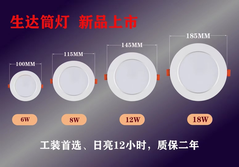 Shengda/Bingliang Thin Model for Home Decoration, Hole Light, Downlight, Eye-Protection Downlight, Led Embedded Anti-Leakage Downlight