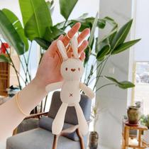 Korean style long-legged rabbit doll pendant Cute white rabbit internet celebrity hot key chain pendant plush toy