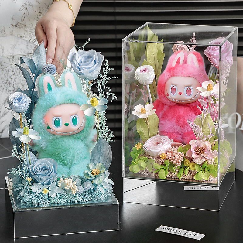 Bubble Mart Official Labubu 3.0 High-Energy Doll Eternal Flower Gift Box Qixi Festival Gift for Girlfriend