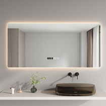 Mirror rectangular mirror with LED touch screen smart wall-mounted bathroom washroom toilet toilet table