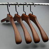 Wide-shouldered solid wood clothes rack retro wooden clothes hanger home clothing store hotel suit traceless clothes hanger