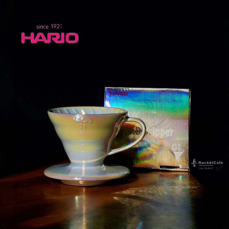 Limited Edition | Hario Ceramic V60 Pearlescent Titanium White Filter Cup 01 Titanium Silver Drip Filter Cup Hand-Brewed Coffee Set Filter Cup
