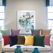 Velvet solid color nap pillow solid color super soft sofa car cushion childrens room ornaments core pillow