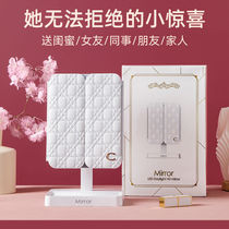 Makeup mirror with light student dormitory desktop dresser mirror charging Internet celebrity shell fill light dresser mirror