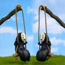 Anime cartoon cat swing cute ghost DIY hand-made creative micro-landscape gardening landscaping doll creative small doll