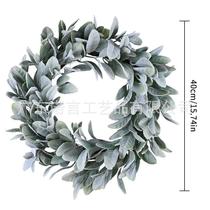 Flocked rabbit ear leaf garland home decoration pendant simulated flocked rabbit ear leaf rattan home decoration sheep ear leaf