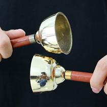 Pure copper bell-bell instrument large bell-bell music teaching aids professional percussion instrument ring copper with solid wood handle bell bell