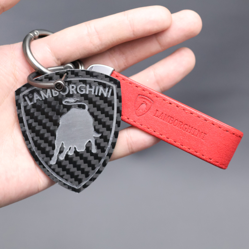 Real Carbon Fiber Lamborghini Huracán/Revuelto Car Keychain Pendant Gift for Men and Women