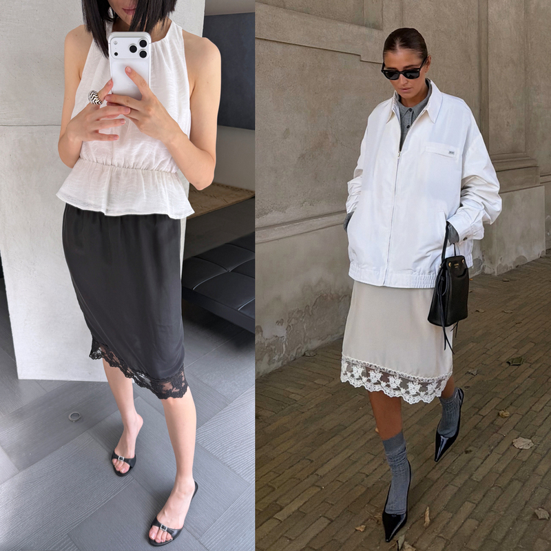 A Perfect Blend of Styles! Nordic Tg Poster Style Washed Silk Lace-Trimmed Midi Skirt 51 A Perfect Blend of Styles! Nordic Tg Poster Style Washed Silk Lace-Trimmed Midi Skirt 51