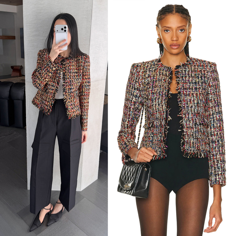 I Have a Golden Silk Soft Jacket ~695 Usd Italian Imported Gold Brocade Tweed Chanel-Style Short Jacket 32