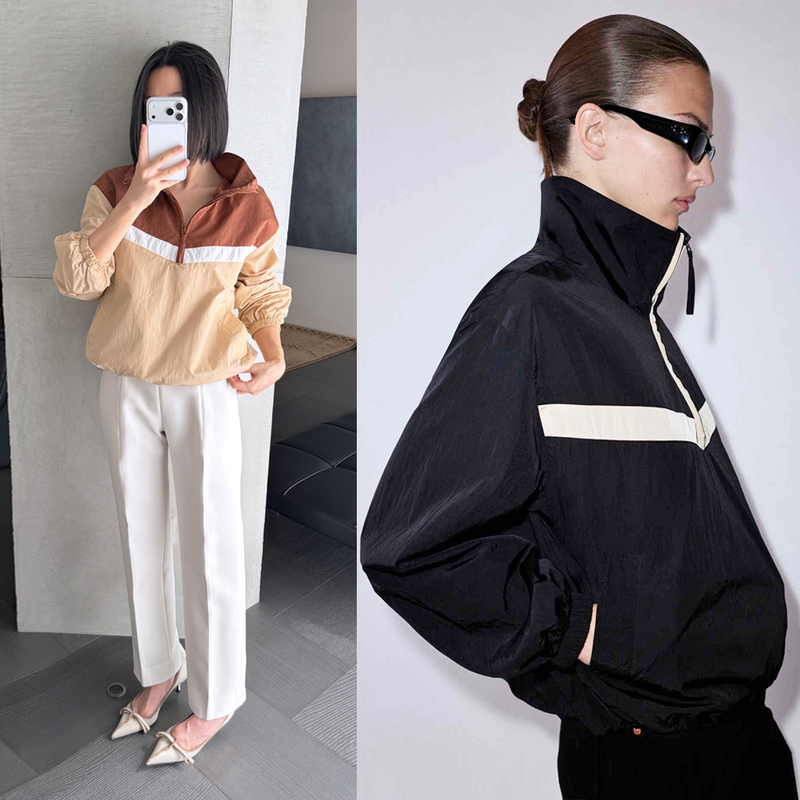Hands in Pockets, No One Likes It~3389 on Sale Australian Brand Sporty Stand-Up Collar Half-Zip Top Hands in Pockets, No One Likes It~3389 on Sale Australian Brand Sporty Stand-Up Collar Half-Zip Top
