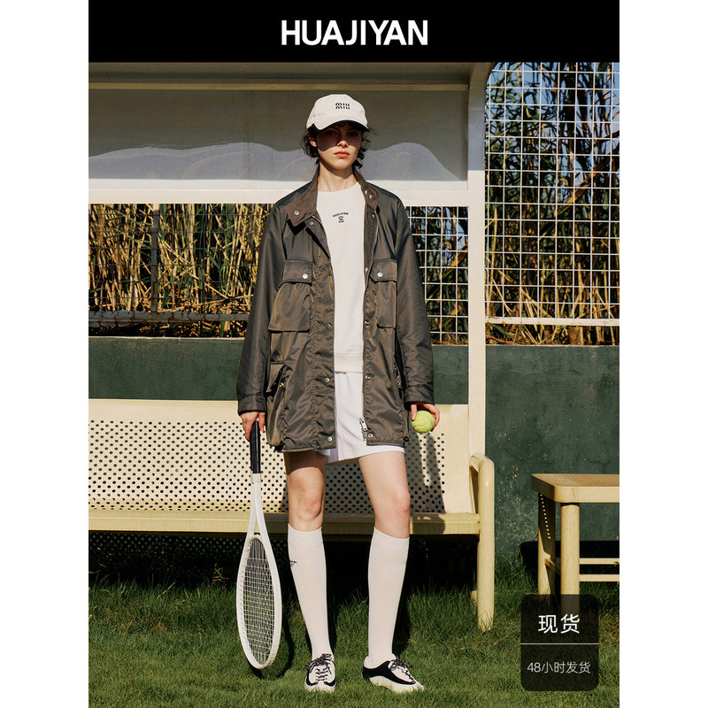 Hua Jiyuan [Aviator] Women's Three-Dimensional Pocket Design Workwear Jacket Cotton Short Coat 2026 Autumn