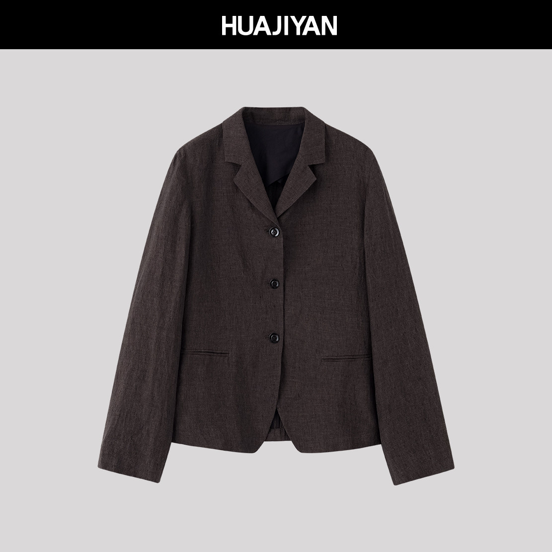 Huajiyan Coco linen hemp shoulder loose casual suit jacket women's spring and summer versatile suit top