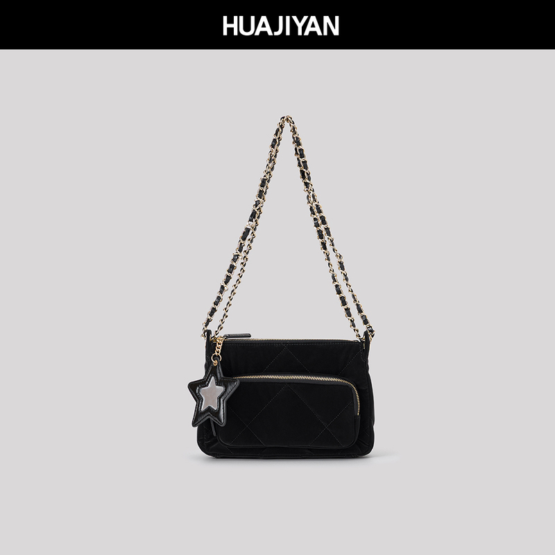 Huajiyan [Accessories Series] Diamond Chain Design Star Pendant Single Shoulder Crossbody Bag