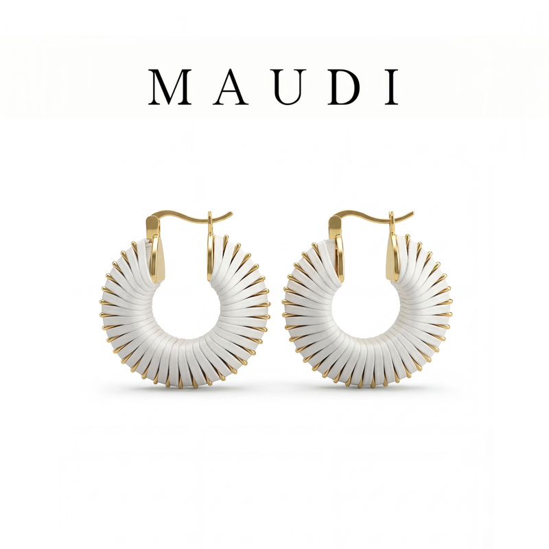 Maudi Collects Attention with Its French Retro Niche Unique Temperament Round Earrings 6001