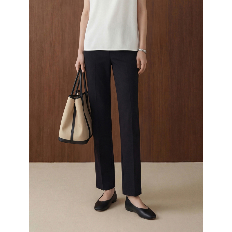 Maudi Women's Elegant Summer New Mid-High Waist Slimming Versatile Neat Cropped Pants for Women 8356 Maudi Women's Elegant Summer New Mid-High Waist Slimming Versatile Neat Cropped Pants for Women 8356