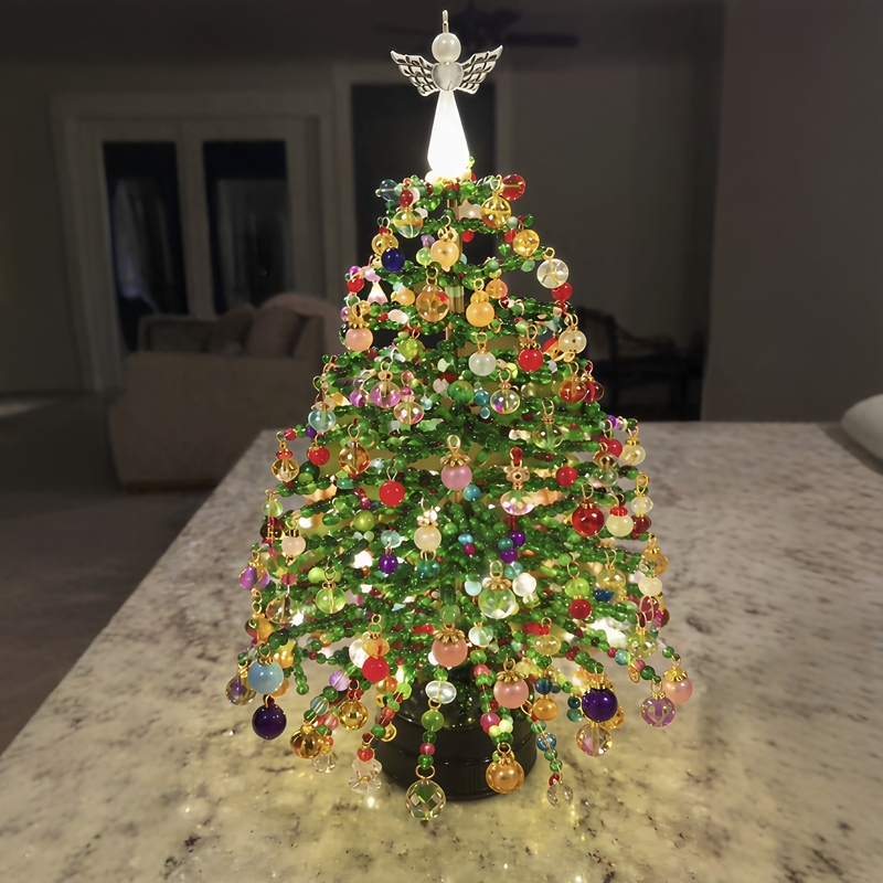 Handmade DIY Beaded Christmas Tree Set with Multi-Colored Beads, Christmas Desktop Decoration Ornaments, Free to Mix and Match Small Gifts Handmade DIY Beaded Christmas Tree Set with Multi-Colored Beads, Christmas Desktop Decoration Ornaments, Free to Mix and Match Small Gifts