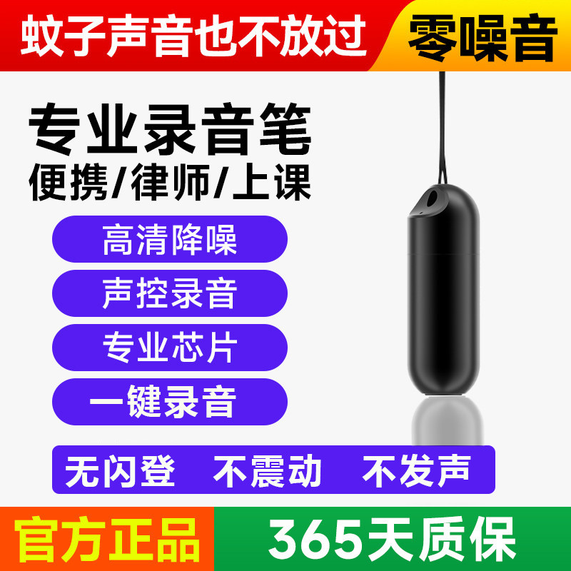 Portable Small Pendant Voice Recorder, Professional High-Definition Noise Reduction Device, Voice-To-Text Automatic Voice-Activated for Students