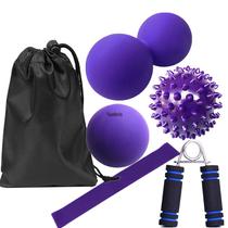 Yoga fascia ball six-piece set silicone conjoined ball round ball hardness thorn ball A sponge gripper latex elastic ring