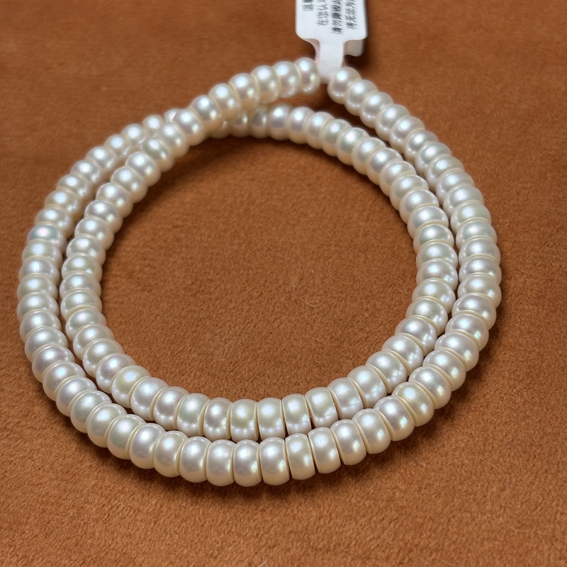 Tibetan Natural Old-Style Straight-Cut Pearls with a Diameter of about 6.5mm Can Be Used to Make Prayer Beads and Stacked Bracelets, Exquisite and Compact
