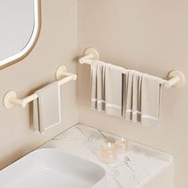 Cream style towel rack bathroom punch-free wall-mounted storage rack bathroom towel single pole bathroom storage rack