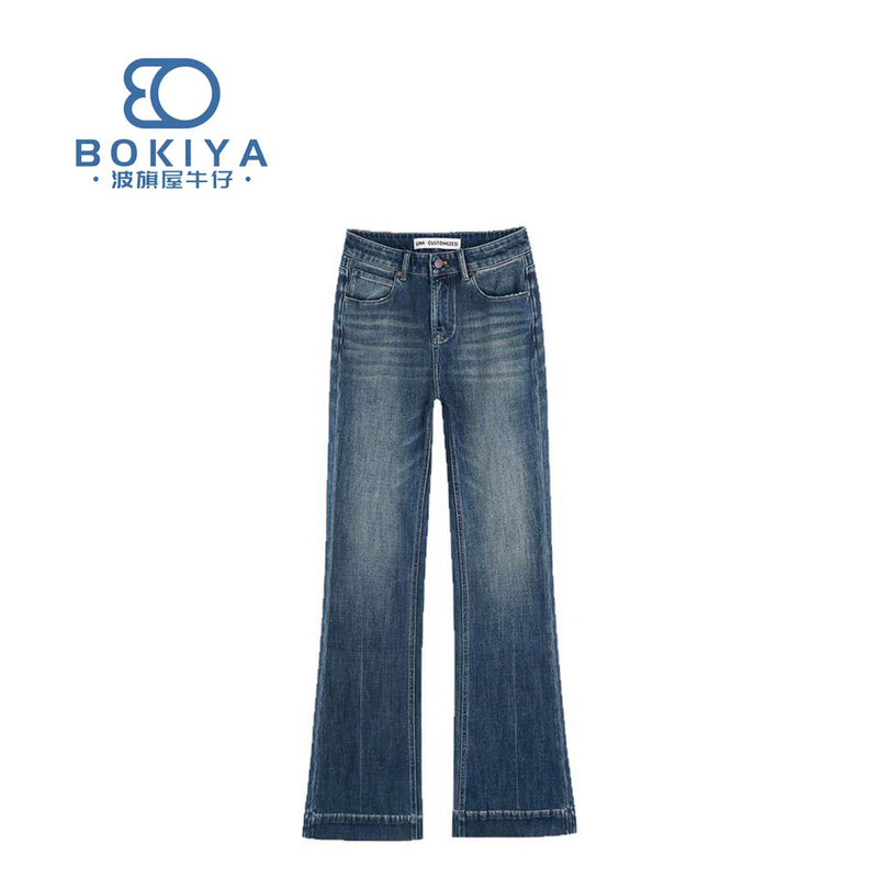 Bok|Blue Enchantress 063|Autumn Four-Way Stretch Mid-High Waist Slim Fit Flared Floor-Length Jeans Bok|Blue Enchantress 063|Autumn Four-Way Stretch Mid-High Waist Slim Fit Flared Floor-Length Jeans
