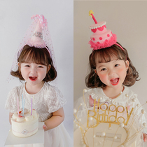 Birthday hat girl princess crown girl headband headdress decoration children baby arrangement photo internet celebrity props