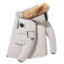 Winter Down Jacket Men 90% White Duck Down Parkas Coat Mid-l