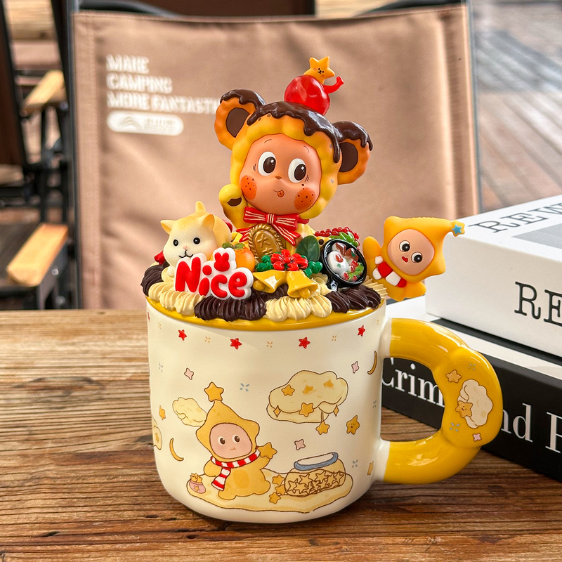 Bubble Mart Star Man Series Cup Office Ceramic Mug Gift for Girls Couple Water Cup Souvenir