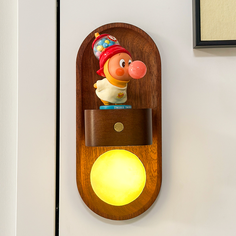 Bubble Mart Star People Night Light Radar Charging Sensor Lamp Blind Box Storage Rack Solid Wood No-Drill Decoration
