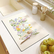 Diatom mud drain pad kitchen countertop absorbent pad bar coaster stove sink dishwashing mat no-wash heat insulation