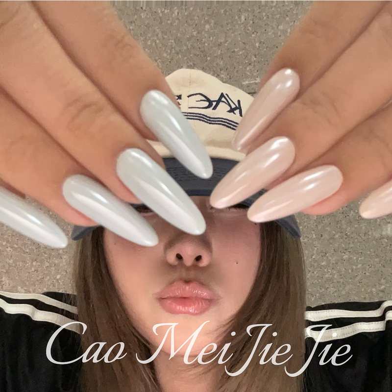 Hailey's Same Style European and American Nude Pink Blue Moonlight Pearl Aurora Press-On Nails Handmade Phototherapy Wedding Nails Hailey's Same Style European and American Nude Pink Blue Moonlight Pearl Aurora Press-On Nails Handmade Phototherapy Wedding Nails