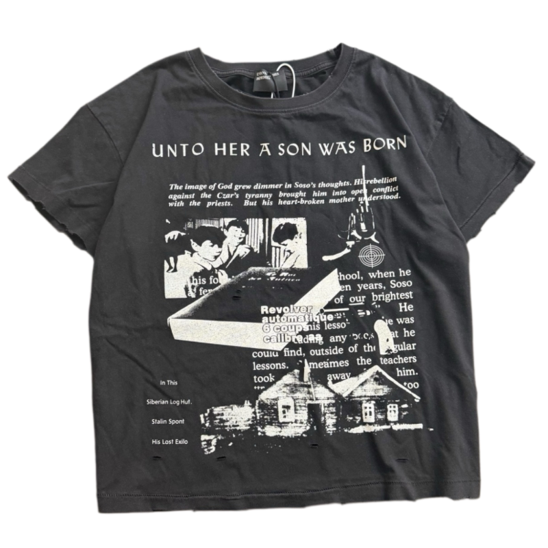 Correct High-End Version Erd Melancholy Rich Kid 26Ss Tokyo Limited Edition Washed and Distressed American-Style Short-Sleeve T-Shirt