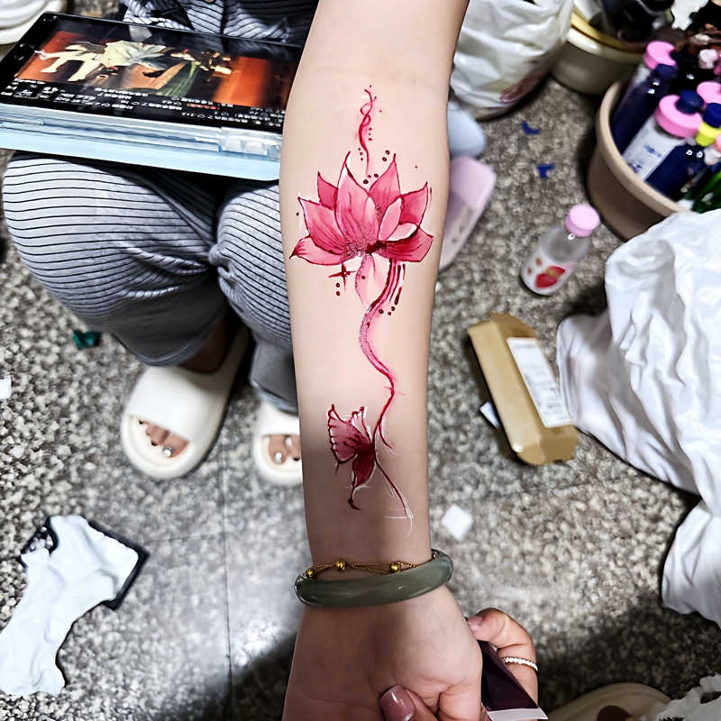 The Ultimate Painless Tattoo! Plant-Based Henna Hand-Painted Paste, Long-Lasting Waterproof Body Paint, Washable Tattoo Paste