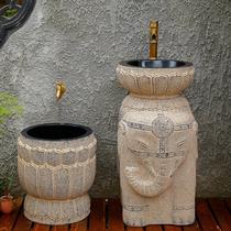 Courtyard column wash basin villa garden vertical wash basin outdoor balcony basin outdoor watering mop pool
