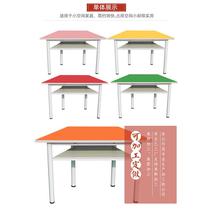 Group tutoring table UWN fan group color six-sided table L-shaped table student reading activity table trapezoid splicing