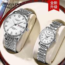 (Fashion Big Brand) Couple Watches A pair of fully automatic mechanical watches Famous brand fashion real diamond high-end mens and womens watches