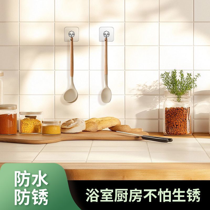 Super Strong Adhesive Hooks for Doors, Strong Adhesive Hooks with High Load-Bearing Capacity for Bathrooms, Student Dormitories, Tea Towels