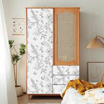 New Chinese style cabinet renovation stickers to beautify wallpaper self-adhesive retro wallpaper waterproof and moisture-proof American style clothes