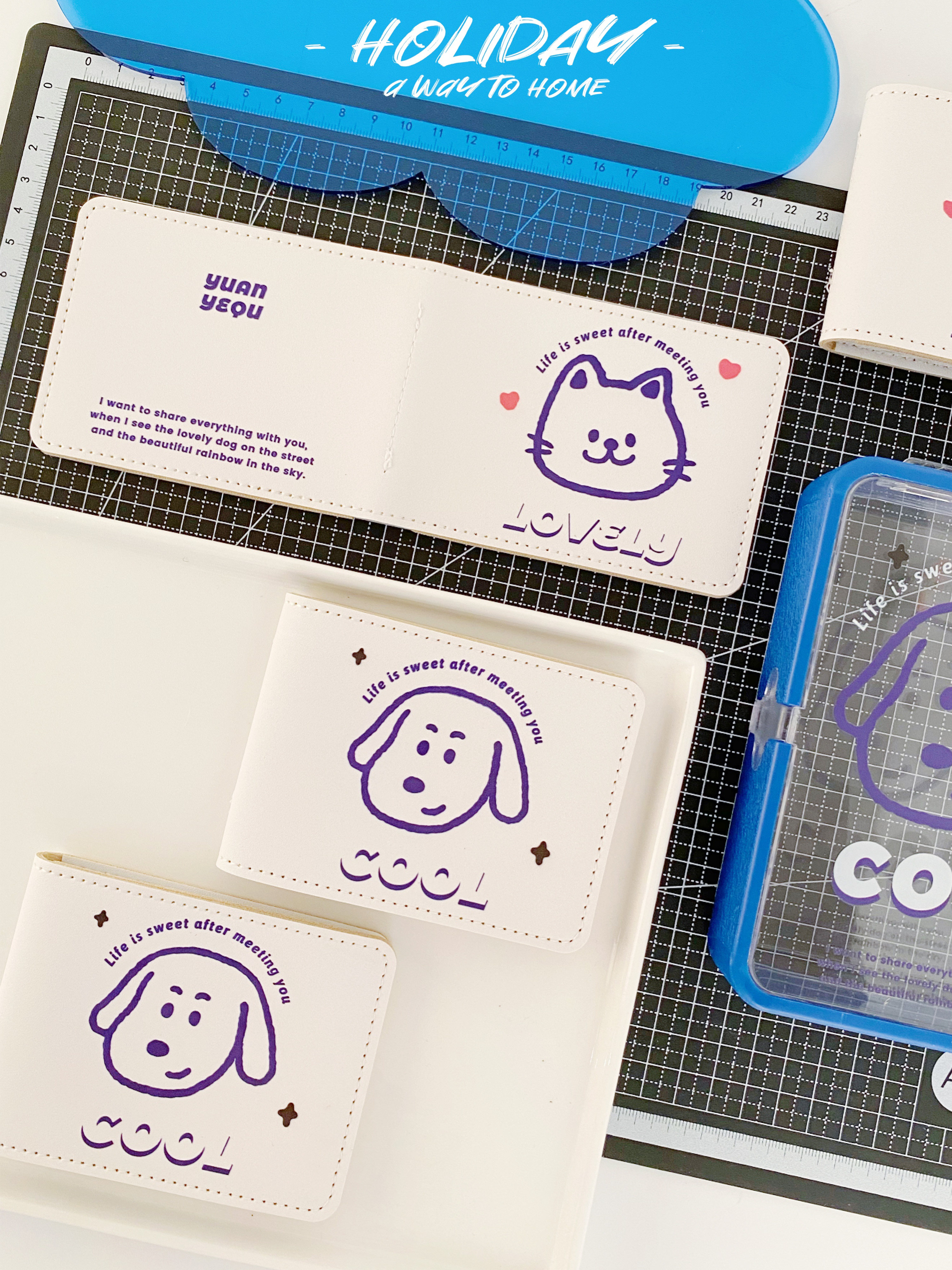 Original Wild Anecdote Living Home Original Couple Driver's License Protective Sleeve Leather Sleeve Cute and Driving License Two-in-one Card Bag