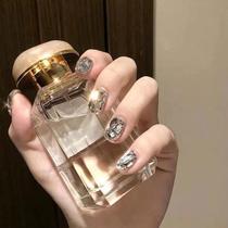 New style (ice transparent diamond short style) wearable nail patch finished product 2023 new whitening fake nail patch