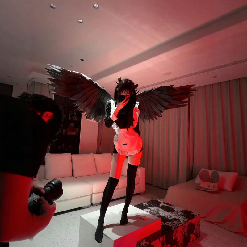 Angel Wings Electric Black Feather Wings That Move, Cosplay Anime Wings Props, Extra Large 170cm Angel Wings Electric Black Feather Wings That Move, Cosplay Anime Wings Props, Extra Large 170cm